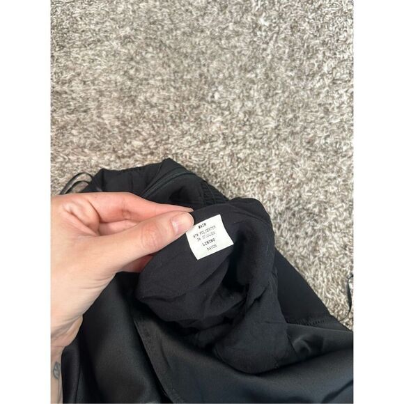 petal + pup black satin wide leg faux wrap jumpsuit silky elegant flowy size XS - Picture 5 of 14